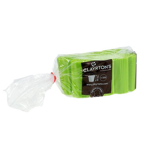 Floristik24 Puños plisados verde claro 8.5cm 100p