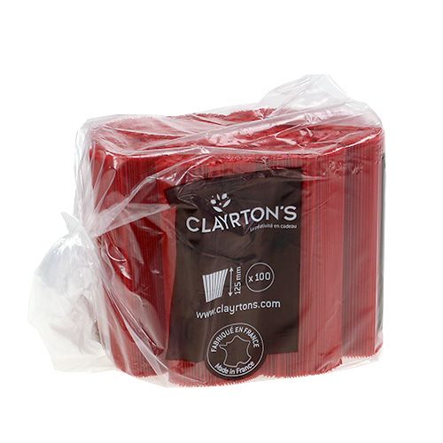 Artículo Puños plisados rojo 12,5cm 100 piezas