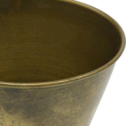 Floristik24 Macetero vintage florero de metal latón Ø11,5cm H13,5cm