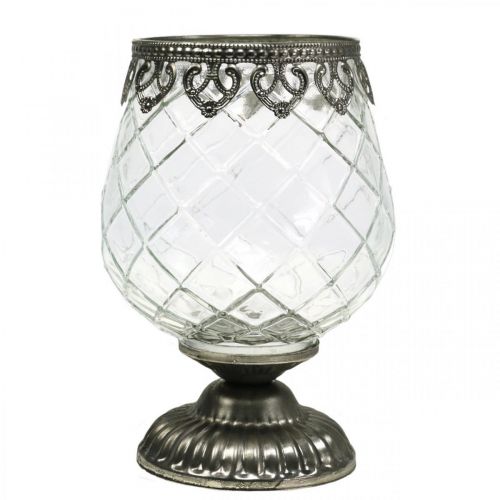 Floristik24 Vaso de cristal linterna antiguo Ø13cm H18.5cm