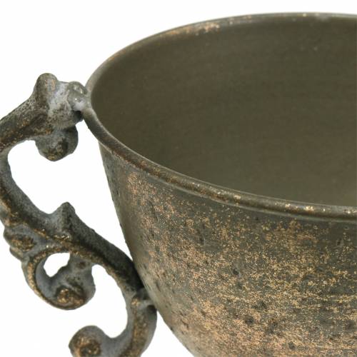 Floristik24 Taza de metal oro antiguo Ø14cm H16cm