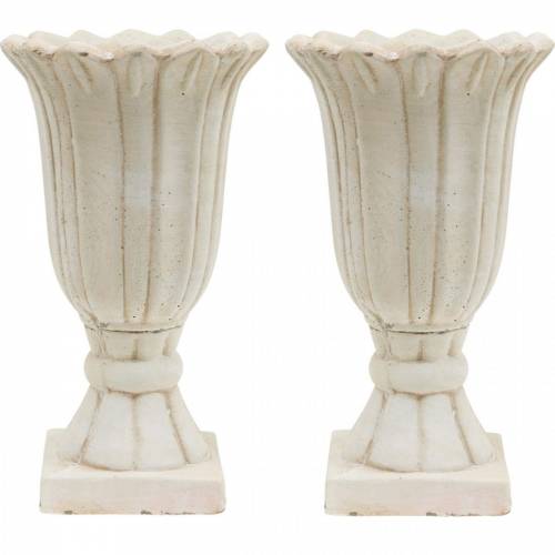 Floristik24 Ánfora decorativa, copa para plantar, copa para plantar tulipanes Ø12cm H25.5cm 2ud