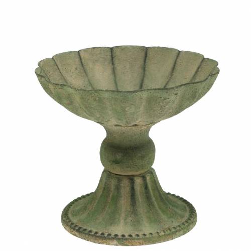 Floristik24 Cuenco para taza verde antiguo Ø13cm H11.5cm
