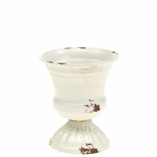 Floristik24 Taza para Plantas Cáliz Crema Antigua Ø7,5cm H9cm 1ud