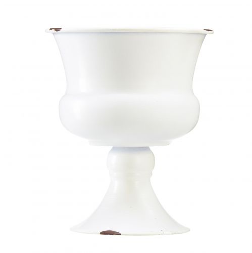 Artículo Taza para plantar metal blanco shabby chic Ø13,5cm H19cm