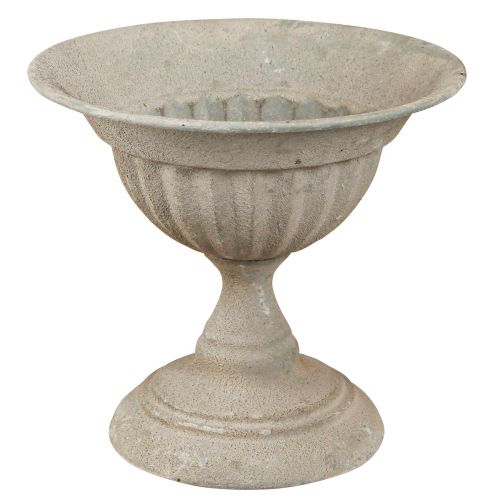 Floristik24 Cuenco con base de metal gris vintage Ø16cm H14,5cm