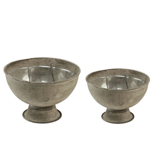 Artículo Cuenco trofeo decorativo metal gris Ø12,5/15cm juego de 2