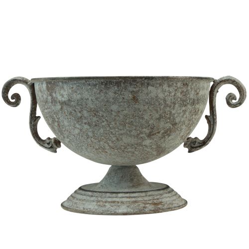 Artículo Cuenco decorativo de metal marrón blanco antiguo Ø20,5cm