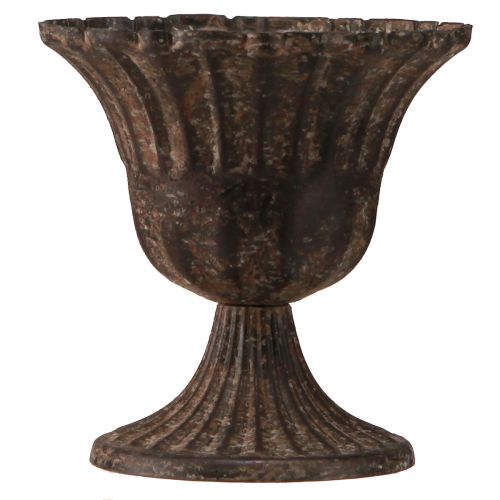 Artículo Jarrón taza taza decorativa metal marrón antiguo Ø14cm H12cm