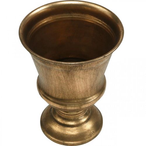 Artículo Jarrón de copa copa dorada decoración antigua metal Ø14cm H18.5cm