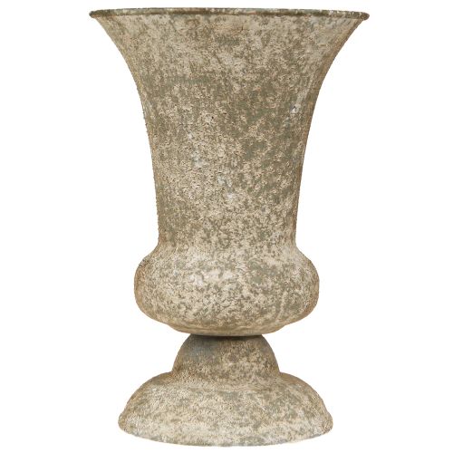 Artículo Jarrón de copa de metal antiguo, base decorativa para jarrón, Ø16,5 cm, alto 24 cm