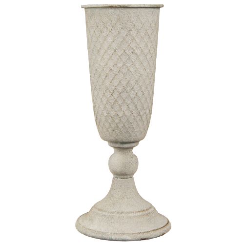 Artículo Jarrón de copa de metal vintage en gris Ø10cm H24cm