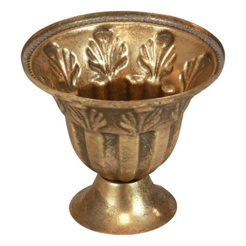 Taza jarrón decoración taza metal dorado aspecto antiguo Ø13cm H11,5cm