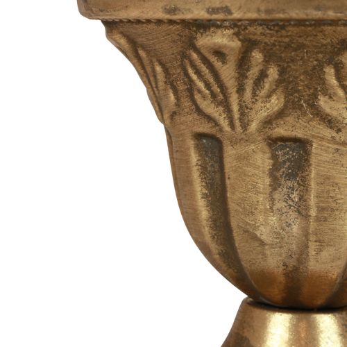 Floristik24 Taza jarrón decoración taza metal dorado aspecto antiguo Ø13cm H11,5cm