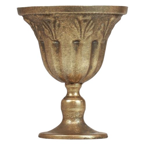 Floristik24 Taza jarrón decoración taza copa de metal oro antiguo Ø13cm H15.5cm