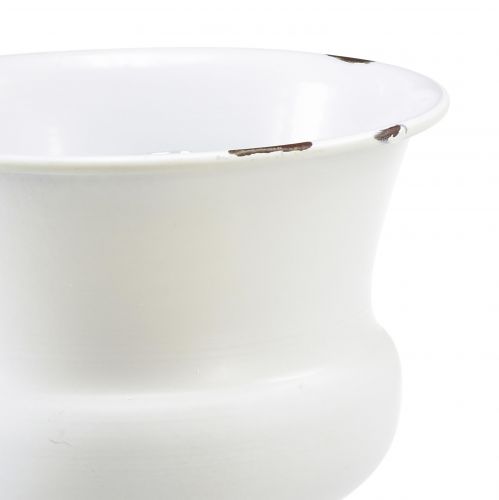 Artículo Jarrón taza taza decorativa óxido blanco Ø13,5cm H15cm Shabby Chic