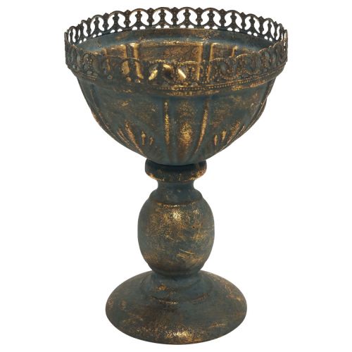 Artículo Taza jarrón decoración de metal taza oro gris antiguo Ø15,5cm H22cm