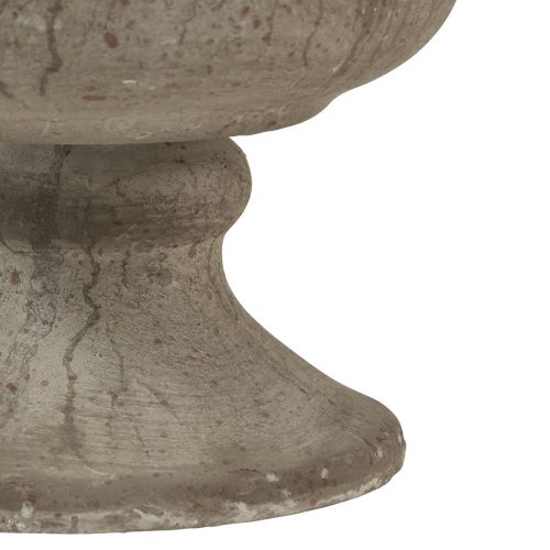 Floristik24 Jarrón taza cuenco decorativo de metal gris antiguo Ø13,5cm H15cm