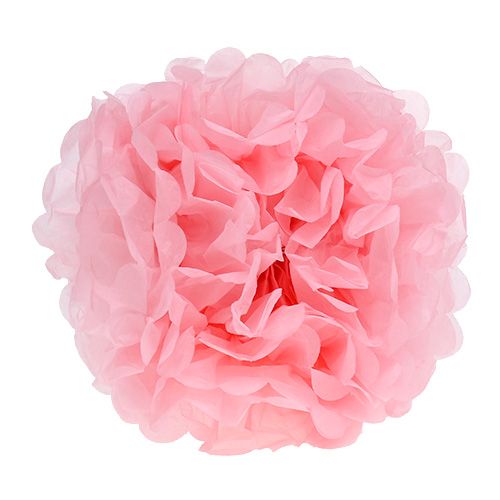 Floristik24 Pompón de papel Rosa claro Ø30cm 5piezas