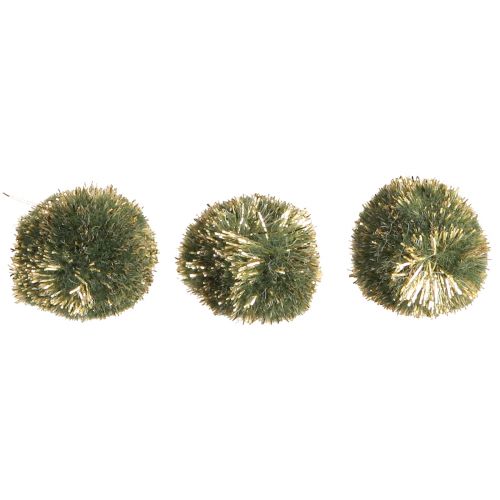 Artículo Pompones con purpurina verde pompones 2,5cm 2 bolsas – 24 piezas