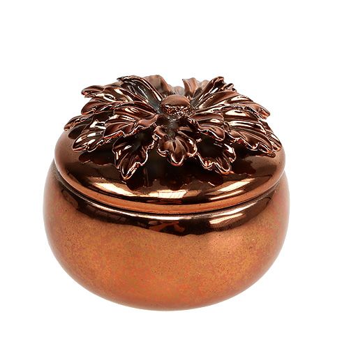 Floristik24 Caja de porcelana cobre Ø7,5cm H6cm