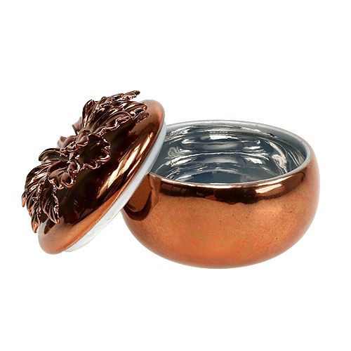 Floristik24 Caja de porcelana cobre Ø7,5cm H6cm