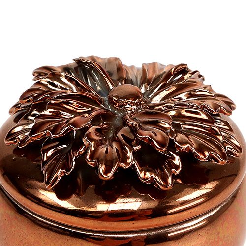 Floristik24 Caja de porcelana cobre Ø7,5cm H6cm