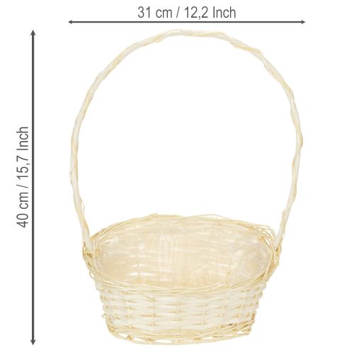 Cesta de regalo de 27 cm x 18 cm, 43 cm de alto, ligera | Floristik24.es