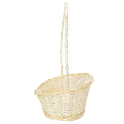 Cesta de regalo de aproximadamente 38 cm x 27 cm, de color claro. | Floristik24.es