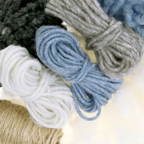 Artículo Conjunto artesanal de lana Lehner azul / gris / natural