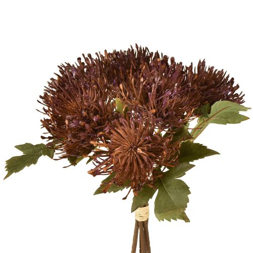 Alfiletero artificial Protea Leucospermum morado 30cm 6 uds