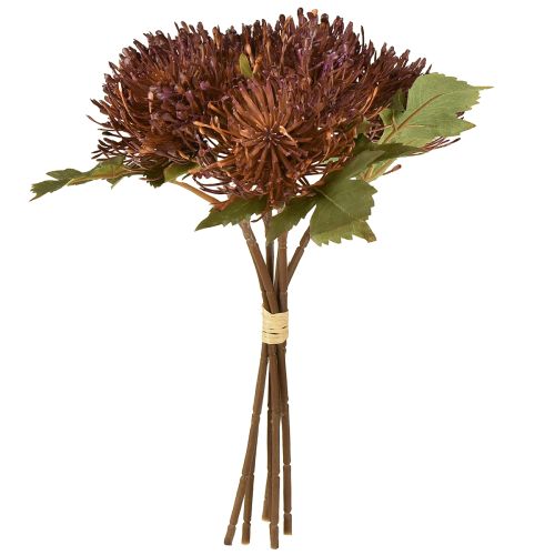 Artículo Alfiletero artificial Protea Leucospermum morado 30cm 6 uds