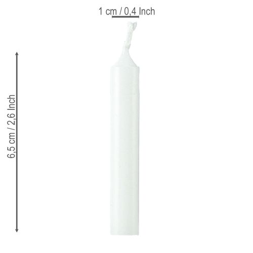 Artículo Velas para muñecas 10mm Velas Wiedemann blancas 65/10 50 piezas