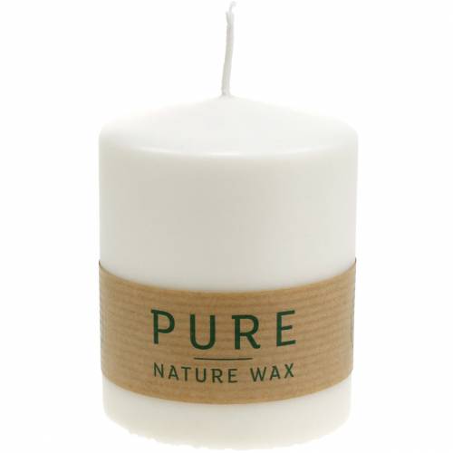 Artículo Vela de pilar PURE Nature, vela natural sostenible hecha de estearina y cera de colza 90/70mm