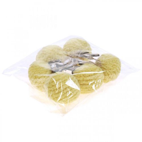 Artículo Colgante decorativo conejito amarillo decoración conejito Pascua Ø7cm 6 piezas