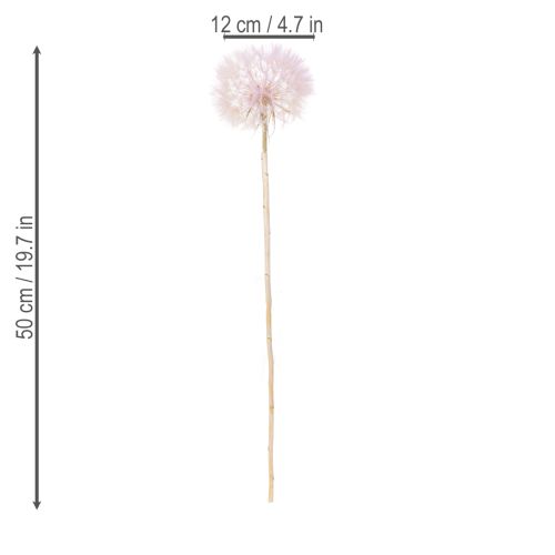 Artículo Flor decorativa de diente de león artificial para diseño interior moderno, accesorio para el hogar, 50 cm, 4 piezas