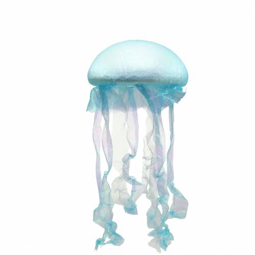 Floristik24 Medusa decorativa para colgar azul brillante con luz LED Ø26 H65cm
