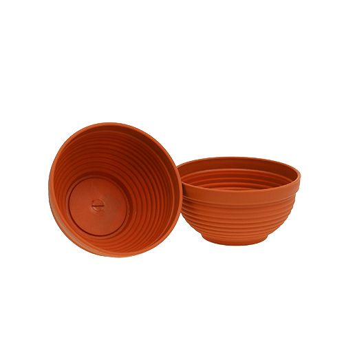 Floristik24 Cuenco R de plástico terracota Ø15cm, 10 piezas