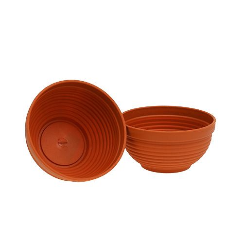 Floristik24 Cuenco R de plástico terracota Ø17cm, 10 uds.