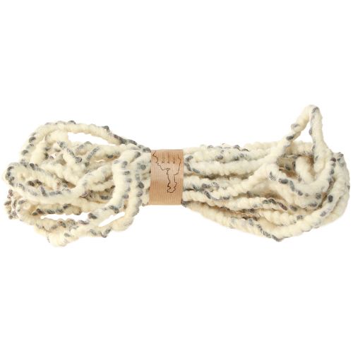 Artículo Cordón RAW de lana de oveja y yute fieltro blanco gris 10m