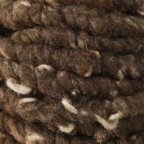 Artículo Cordón de lana RAW con yute lana de oveja marrón 8mm 10m