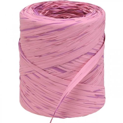 Artículo Cinta de regalo multicolor de rafia rosa-rosa, artículos de floristería, cinta decorativa L200m