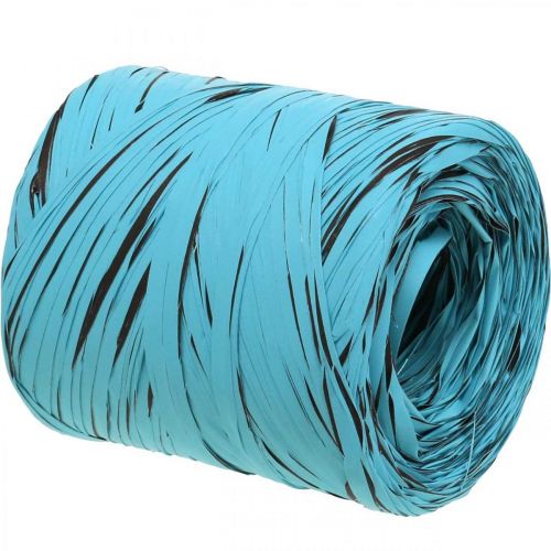 Artículo Cinta decorativa de plástico, rafia, cinta de regalo multicolor azul-marrón L200m
