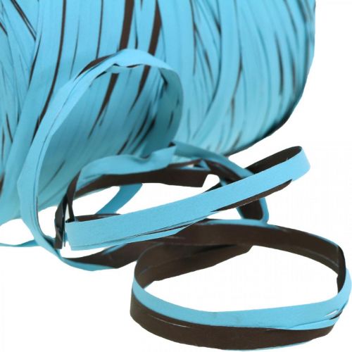 Artículo Cinta decorativa de plástico, rafia, cinta de regalo multicolor azul-marrón L200m