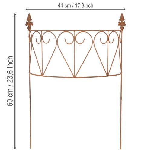 Artículo Enrejado de metal para jardín, ideal para parterres y decoración versátil, 60 cm
