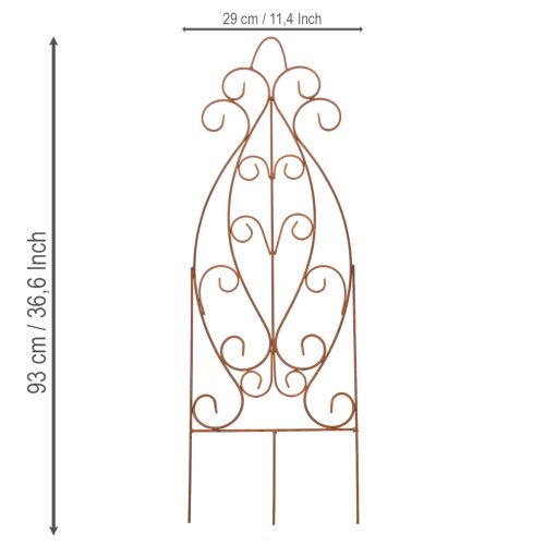 Artículo Enrejado de jardín metálico, soporte decorativo para plantas trepadoras, 93 cm