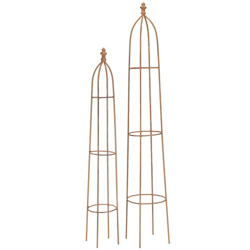Floristik24 Enrejado de metal con aspecto oxidado, obelisco, 69/86 cm, juego de 2 piezas