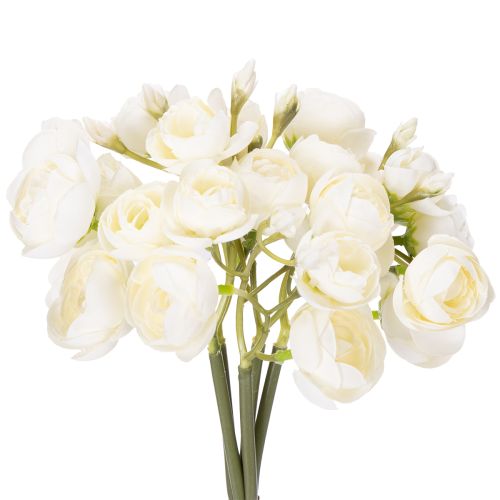 Ramo de ranúnculos artificiales, decoración floral de larga duración para primavera, 32 cm, 5 piezas