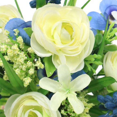 Floristik24 Ramo de ranúnculos con jacintos de uva blanco 25cm