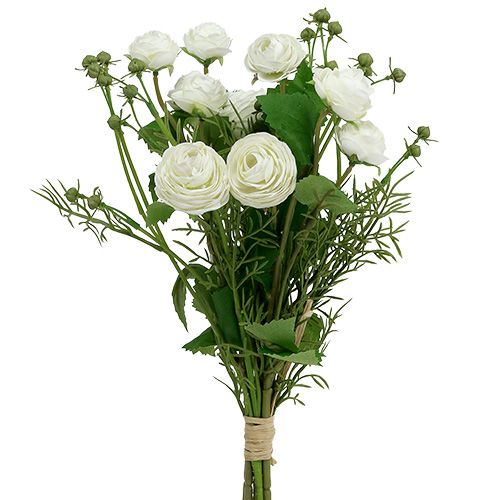 Floristik24 Ramo de ranunculus blanco 42cm